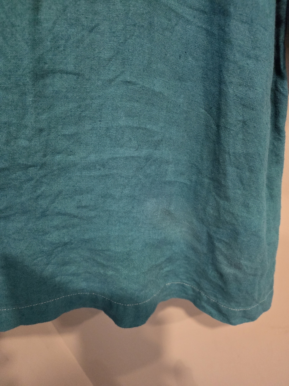 Not Perfect Linen LPN Teal Top One Size 100% Linen - Picture 5 of 6